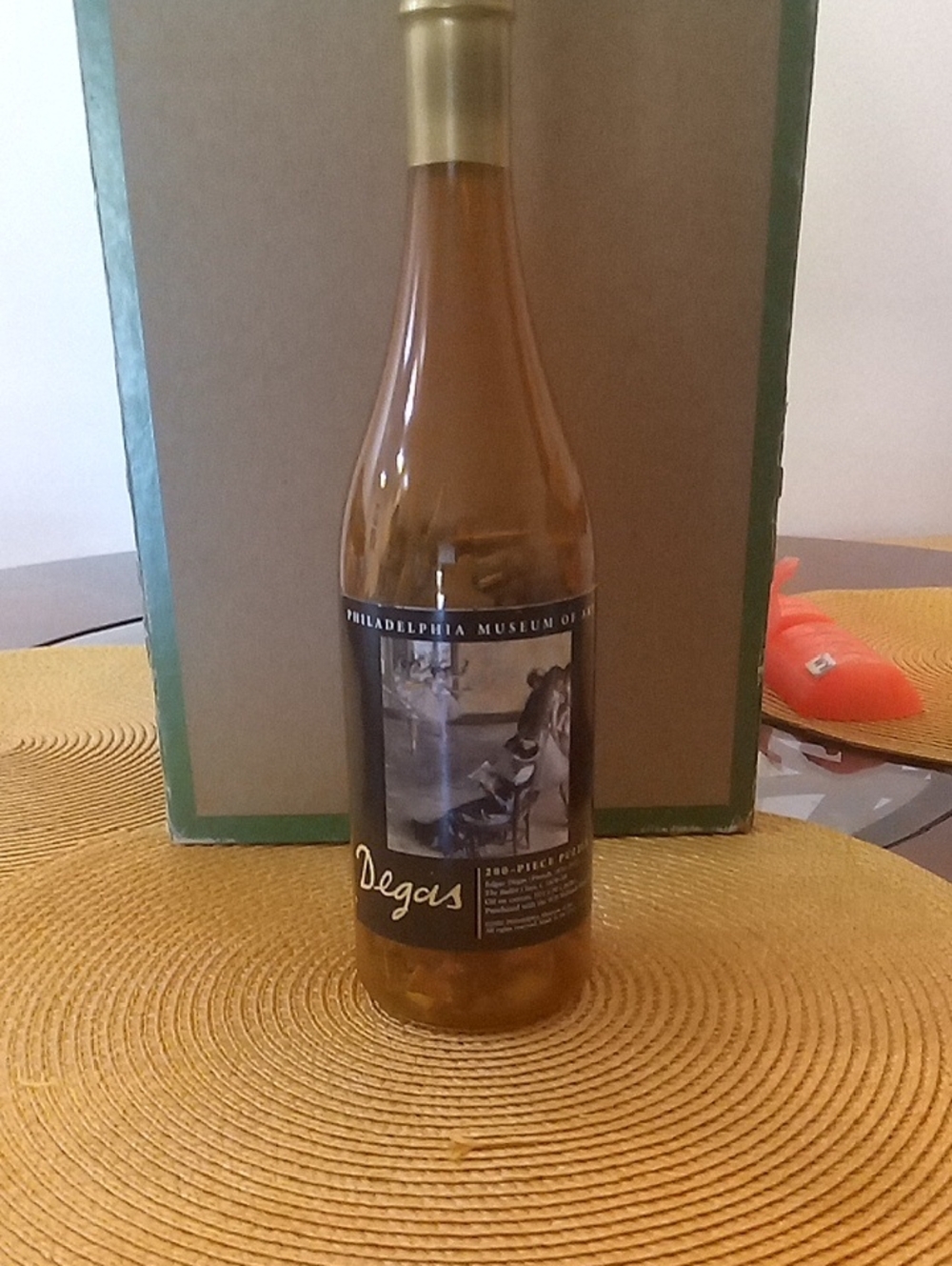Degas Philadelphia Museum Wine Bottle - Amber Glass Puzzle